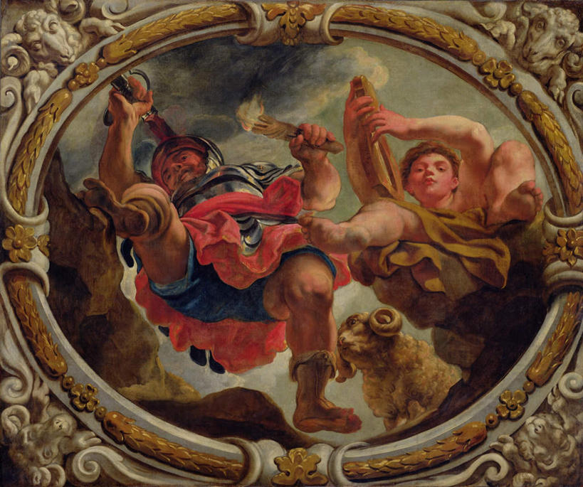 西方人,无人,两个人,站,举,横图,室内,白天,正面,绘画,野生动物,羊,油画,欧洲,欧洲人,握,服装,艺术,长袍,云,云朵,乐器,弦乐器,古典,拿,演奏,云彩,拿着,注视,光脚,文化,衣服,白云,动物,工艺品,观察,看,品味,托,站着,赤脚,可爱,握着,服饰,活泼,星座,观看,美术,察看,高雅,衣着,穿着,关注,弹拨弦鸣乐器,占卜,弹弦乐器,古琴,大角羊,美学,白羊座,冲动,乐观,领导型,牡羊座,毅力,衣饰,盘角羊,盘羊,民族乐器,七弦琴,瑶琴,玉琴,冒险,男人,男性,年轻男性,白种人,举起,举手,举着,向上举,向上伸,向上托,站立,彩图,全身,弹拨弦乐器