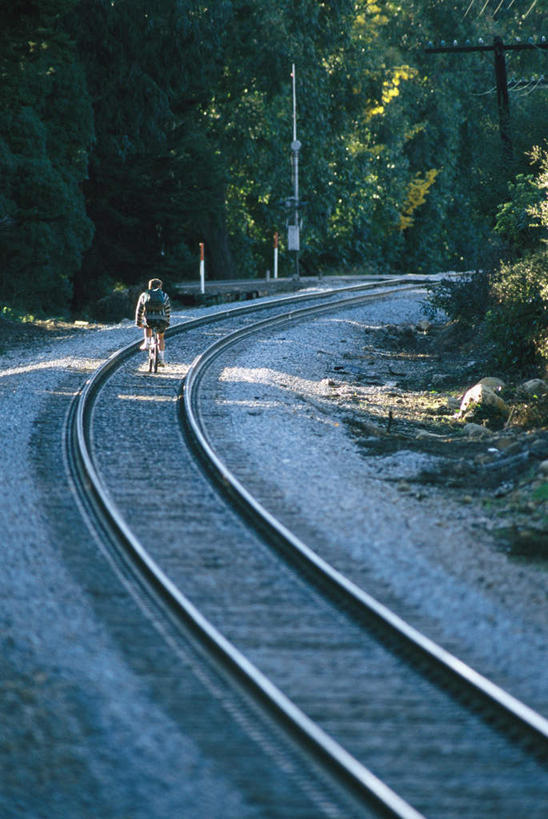 西方人,走,竖图,室外,白天,草地,草坪,植物,路,铁路,金属制品,欧洲,美国,欧洲人,仅一个男性,仅一个人,阴影,光线,金属,影子,轨道,交通,铁轨,草,树,树木,仅一个年轻男性,背面,绿色,阳光,自然,运输,生长,成长,北美,北美洲,加利福尼亚,美洲,加州,加利福尼亚州,金州,黄金州,北亚美利加洲,亚美利加洲,圣巴巴拉,圣塔巴巴拉,圣塔芭芭拉市,白种人,步行,散步,走路,彩图,全身