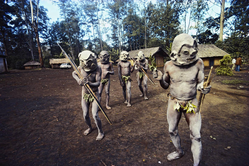 横图,室外,白天,巴布亚新几内亚,朦胧,模糊,乡村,黑色,摄影,部分,彩图,传统服装