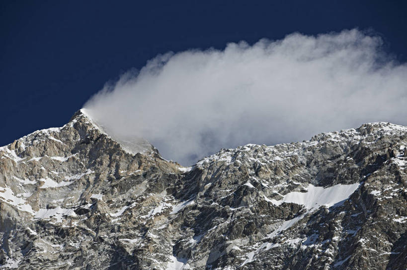 无人,横图,室外,白天,山,雪,风,尼泊尔,亚洲,山顶,云,摄影,喜马拉雅山脉,岩石,爬山,彩图,旅行