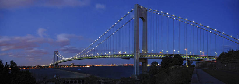 无人,横图,全景,室外,夜晚,城市,纽约,美国,地标建筑,摄影,吊桥,纽约港,彩图,旅行,维拉扎诺桥