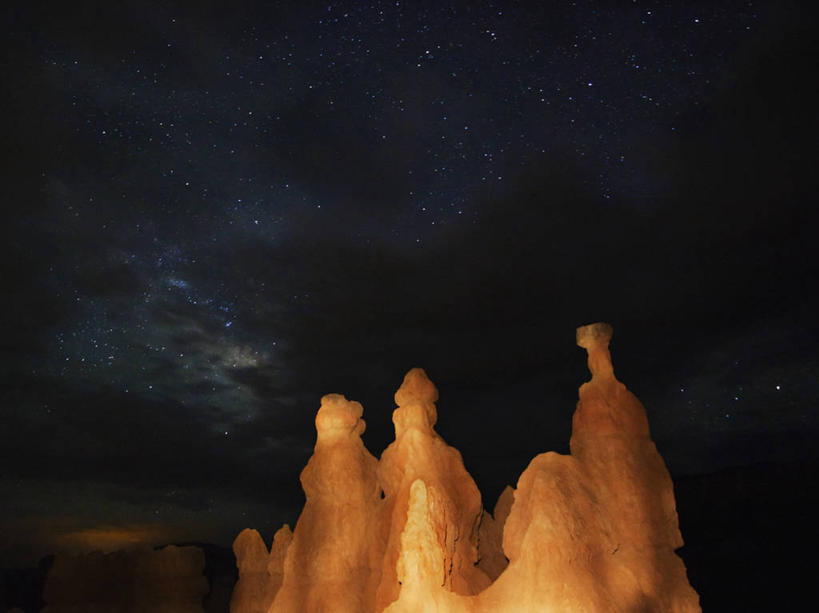 无人,横图,室外,夜晚,长时间曝光,美国,时间,科学,云,摄影,星系,银河系,天文学,犹他,布莱斯峡谷国家公园,地质学,岩石,彩图