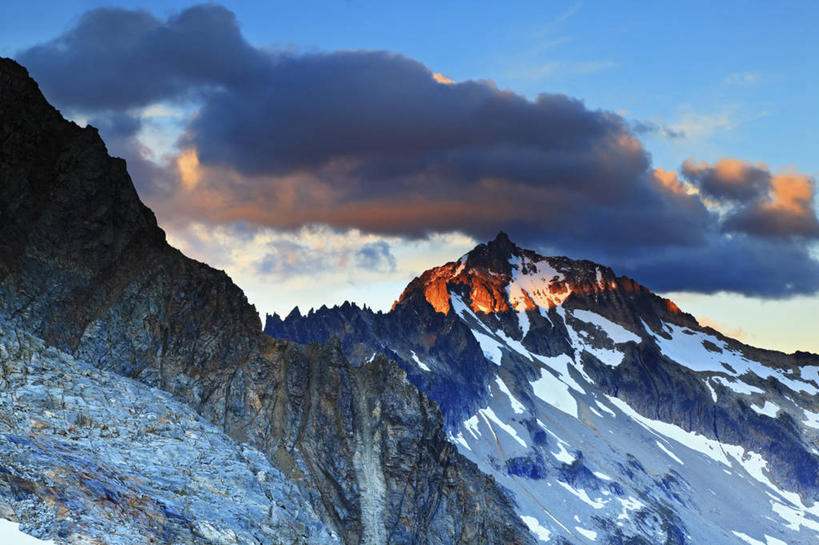 无人,横图,室外,白天,日落,山,山脉,华盛顿,美国,地形,山顶,山峰,山峦,群山,摄影,北美,北美洲,美洲,华盛顿州,常绿之州,常青州,北亚美利加洲,亚美利加洲,喀斯喀特山脉,北喀斯喀特山国家公园,北卡斯卡德山国家公园,北喀斯开国家公园,北瀑布国家公园,地质学,彩图,美利坚合众国