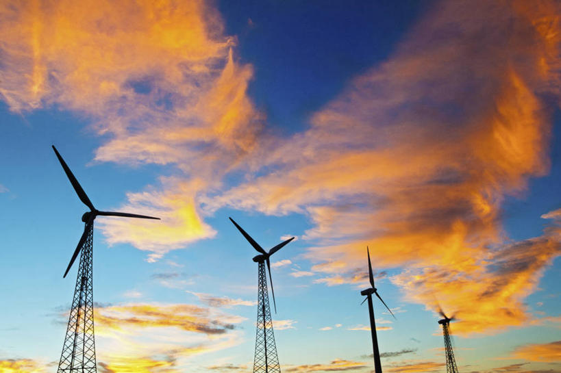 无人,横图,室外,白天,日落,风车,美国,环保,风力,云,摄影,能源,回收,资源,剪影,利用,低碳,循环,持续,彩图