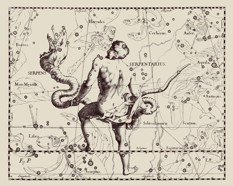 无人,横图,地图,艺术,科学,蛇,星星,摄影,巨蛇座,星座,天文学,拉丁文,彩图,雕刻术