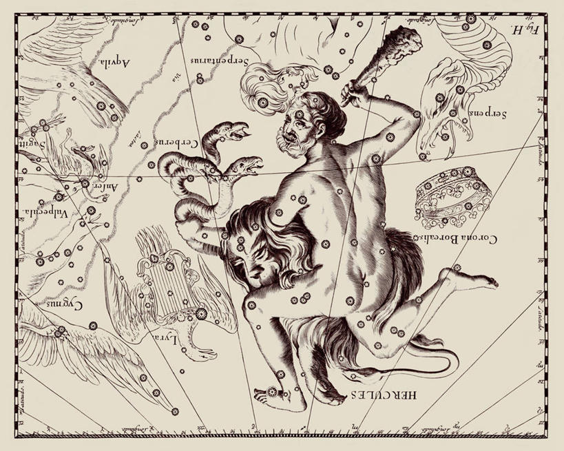 无人,横图,地图,艺术,科学,星星,摄影,星座,天文学,大力神,拉丁文,彩图,雕刻术