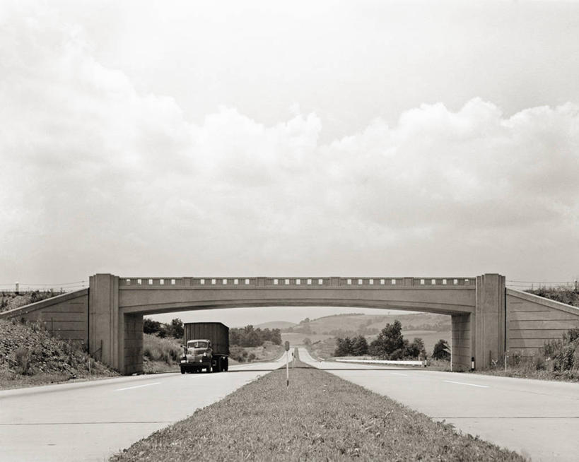 无人,横图,黑白,室外,白天,留白,高速公路,立交桥,美国,桥,运输,摄影,宾夕法尼亚