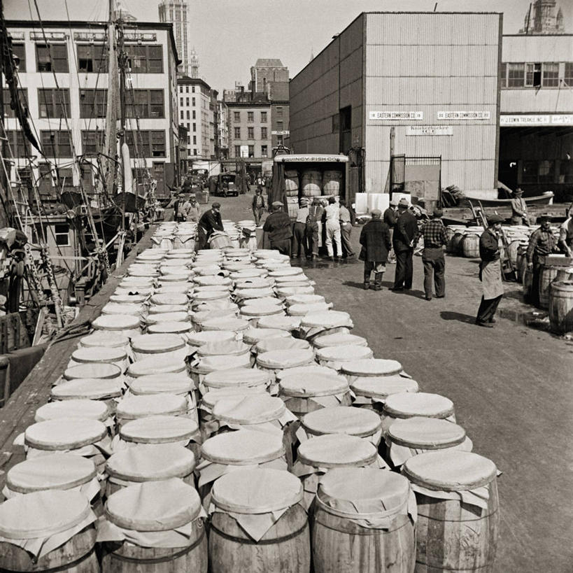 方图,黑白,室外,白天,纽约,美国,工作,桶,曼哈顿,食品,鱼类,工业,摄影,海产