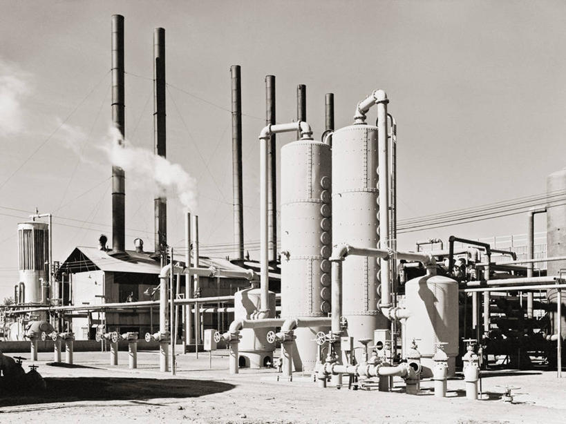 无人,工厂,横图,黑白,室外,白天,美国,工业,摄影,石油工业,北美,北美洲,美洲,北亚美利加洲,亚美利加洲,俄克拉何马,俄克拉何马州,俄克拉荷马州,奥克拉荷马,抢先之州,制造厂,美利坚合众国,生产工厂,精力,俄克拉荷马市
