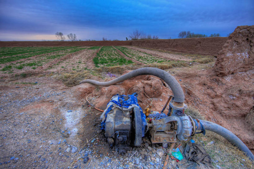 无人,横图,室外,白天,阿富汗,田地,黎明,摄影,水泵,软管,改变,灌溉设备,进展,彩图