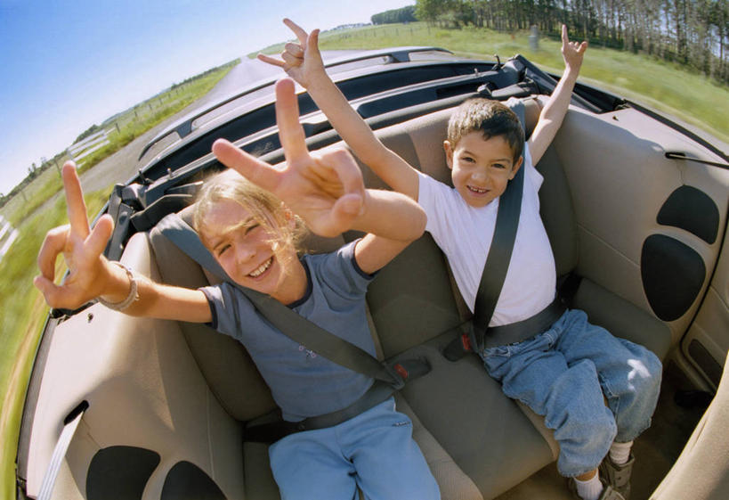 西方人,儿童,中指,两个人,坐,举,笑,微笑,露齿笑,横图,俯视,室外,白天,广角镜头,鱼眼镜头,快乐,兴奋,骄傲,安全,成功,胜利,草地,草坪,植物,汽车,欧洲,欧洲人,一辆,一排,阴影,服装,整齐,光线,影子,带子,防护,休闲装,车,草,树,树木,排列,小孩,衣服,蓝色,绿色,蓝天,天空,阳光,自然,安全带,绳子,交通工具,轿车,天,手势,托,休闲,休闲服,自信,服饰,生长,成长,保护,绳索,食指,队列,载具,保险,安全绳,保全,周全,安稳,安定,平安,男孩,男人,男性,白种人,举起,举手,举着,向上举,向上伸,向上托,坐着,半身,彩图,高角度拍摄,欢乐,开心,男生