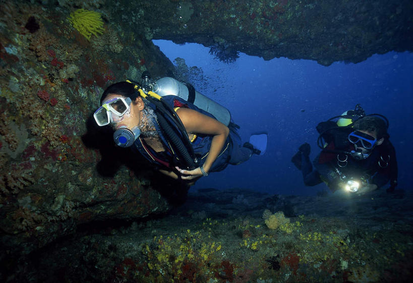 游泳,西方人,两个人,横图,室外,白天,正面,锻炼,运动,海底,水下,石头,植物,欧洲,欧洲人,阴影,光线,潜水镜,石子,影子,泳镜,水底,青苔,苔藓,注视,绿色,阳光,自然,观察,看,蛙鞋,海底世界,潜水服,潜水,生长,成长,观看,脚蹼,呼吸管,察看,关注,潜水装备,面镜,浮潜,潜水运动,体育,男人,男性,年轻男性,白种人,海床,石块,岩石,彩图,全身,健身