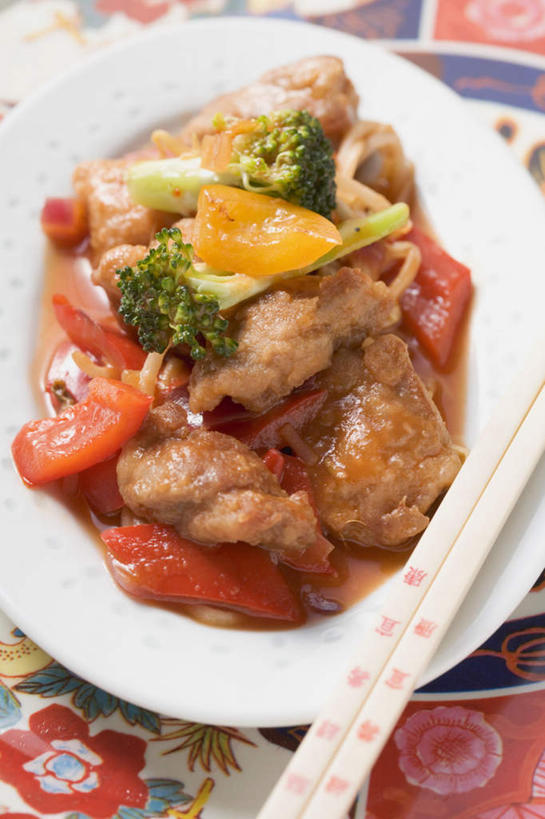 无人,竖图,俯视,室内,特写,白天,烹饪,中餐,餐桌,筷子,桌子,辣椒,蔬菜,餐具,一双,阴影,朦胧,模糊,新鲜,光线,碟子,盘,影子,肉,料理,食品,文化,传统,咕咾肉,咕噜肉,猪肉,菜肴,美食,肉类,食物,一个,盘子,碟,中式,佳肴,有机食品,绿色食品,单个,餐台,礼节,礼仪,肉食,彩椒,辣角,红海椒,大椒,辣虎,广椒,豚肉,甜酸肉,进餐用具,甜椒,柿子椒,辣子,海椒,番椒,灯笼椒,彩图,高角度拍摄