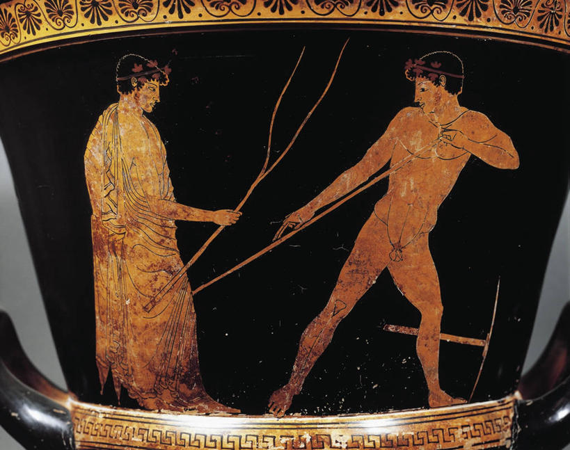 裸体,无人,运动员,横图,标志,长袍,符号,陶瓷制品,训练,标识,古代,教练,陶器,摄影,性别符号,古希腊,古代文明,美术工艺,彩图,影棚拍摄,男性符号,肾盂,过去