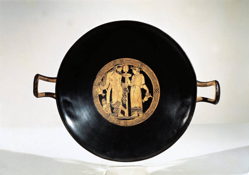 成年人,两个人,横图,室内,特写,意大利,圆形,陶瓷制品,音乐,杯,一个,把手,摄影,单个,希腊文化,古希腊,古代文明,酒神狄俄尼索斯,美术工艺,几何形状,男人,女人,彩图