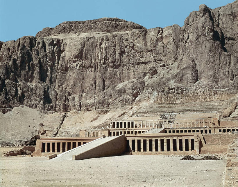 无人,寺庙,横图,室外,白天,正面,建筑,埃及,柱子,历史,废墟,摄影,考古学,中东,宗教建筑,古埃及文明,古代文明,底比斯,彩图,过去