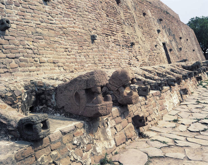 无人,横图,室外,白天,雕塑,墨西哥,蛇,砖,墙,摄影,考古学,拉丁美洲,古代文明,美术工艺,彩图,阿兹特克文明,拉美文明