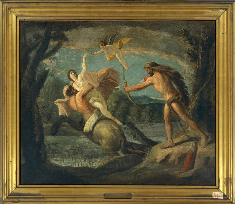 站,横图,插画,室外,白天,数码,科技,森林,相框,油画,骑马,阴影,神话,网络,弓箭,半空,高光,几何,计算机图形,合成,图画,飞,画,摄影,小天使,电脑合成图,数码合成图,合成图,瞄准,绑架,漫画,巴洛克风格,18世纪,写实,具体,具象,大力神,拥抱,彩图