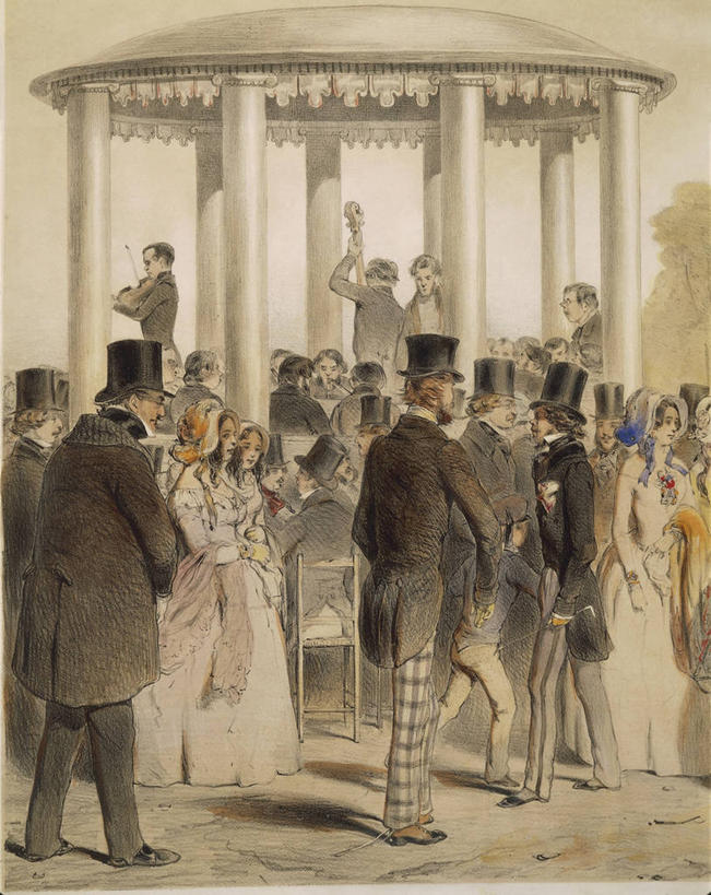 成年人,中年人,竖图,插画,室外,白天,时尚,数码,科技,阴影,正装,网络,许多人,高光,几何,计算机图形,音乐,合成,图画,画,衣服,黄昏,凉亭,一群人,摄影,生活方式,电脑合成图,数码合成图,合成图,古堡,漫画,写实,具体,具象,年轻女性,中年男性,年轻人,休闲活动,彩图