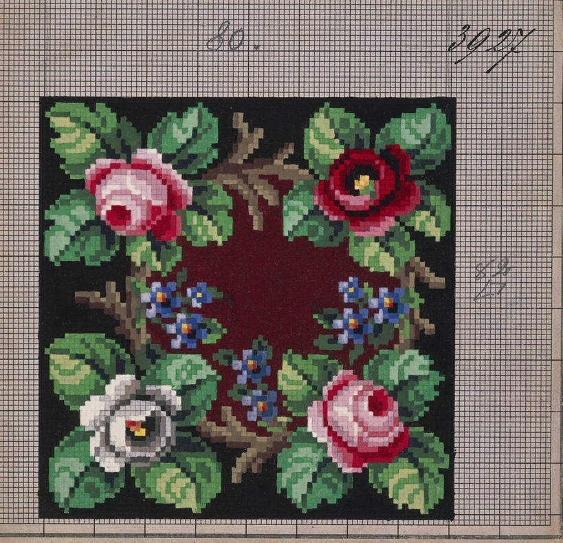 无人,横图,玫瑰,勿忘我,纺织品,刺绣,花纹,装饰,花环,花束,摄影,式样,美术工艺,彩图,影棚拍摄,传统文化