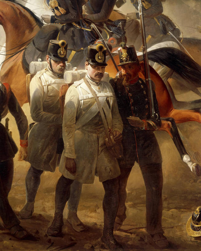 成年人,三个人,站,竖图,插画,室外,特写,白天,正面,数码,科技,士兵,对抗,阴影,冲突,网络,高光,几何,计算机图形,合成,图画,拿着,画,摄影,部分,电脑合成图,数码合成图,合成图,军服,漫画,意大利文化,写实,具体,具象,美术工艺,战场,步行,彩图,美国独立战争