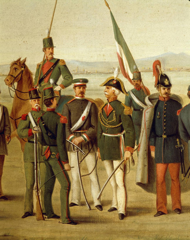 成年人,站,竖图,插画,室外,数码,科技,马,旗帜,帽子,士兵,骑马,阴影,网络,头盔,头饰,高光,几何,计算机图形,合成,图画,历史,画,摄影,电脑合成图,数码合成图,合成图,军服,漫画,意大利文化,写实,具体,具象,彩图,军官,雕刻术,马刀