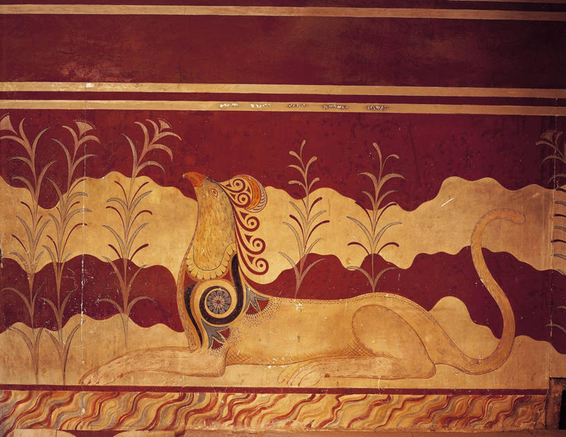 无人,宫殿,横图,室内,建筑,希腊,欧洲,墙,岛,图像,历史,壁画,黄色,红色,摄影,地中海文化,南欧,主题,地貌,克里特岛,构图,克诺塞斯,彩图,旅行,时空,传统文化