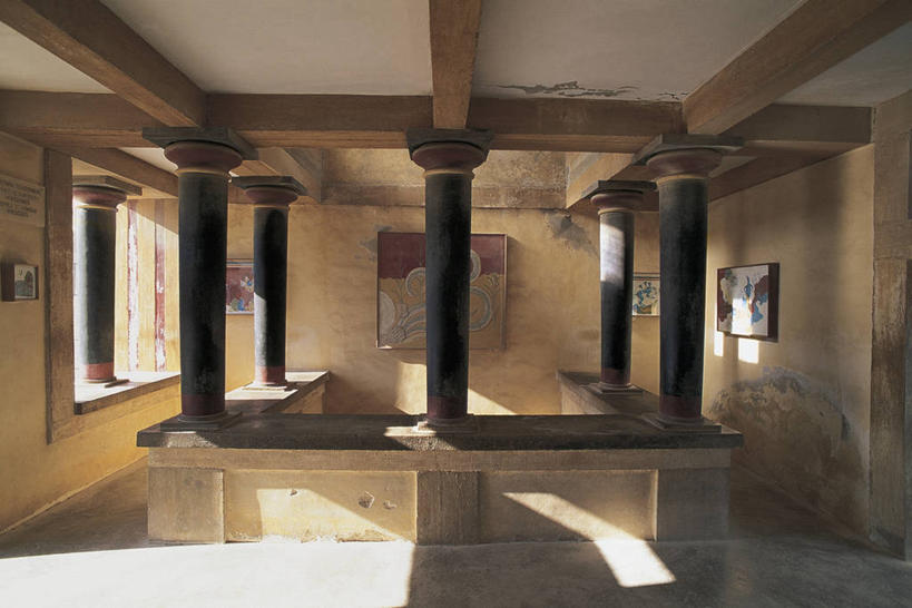 无人,宫殿,横图,室内,白天,绘画,太阳,建筑,希腊,欧洲,艺术,木制,柱子,古典,图像,历史,文化,工艺品,品味,概念,摄影,美术,高雅,地中海文化,南欧,主题,克里特岛,美学,构图,克诺塞斯,彩图,旅行,时空,传统文化