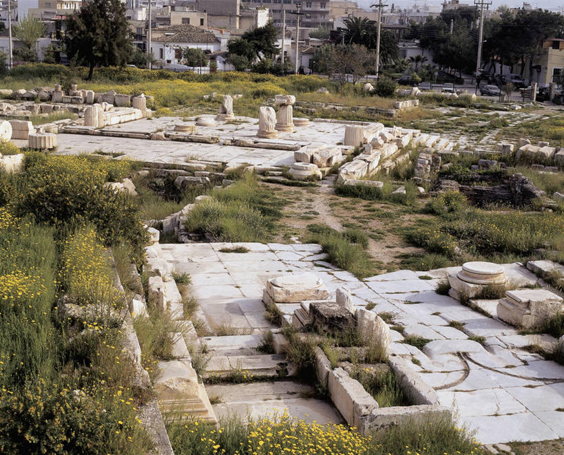 无人,横图,室外,白天,植物,城市,建筑,汽车,希腊,欧洲,柱子,机动车,图像,历史,废墟,树,摄影,考古学,人造,地中海文化,都市风光,南欧,主题,动力设备,构图,古希腊,古代文明,阿提卡,古代史,中部希腊大区,彩图,旅行,时空,传统文化,输电塔,状态