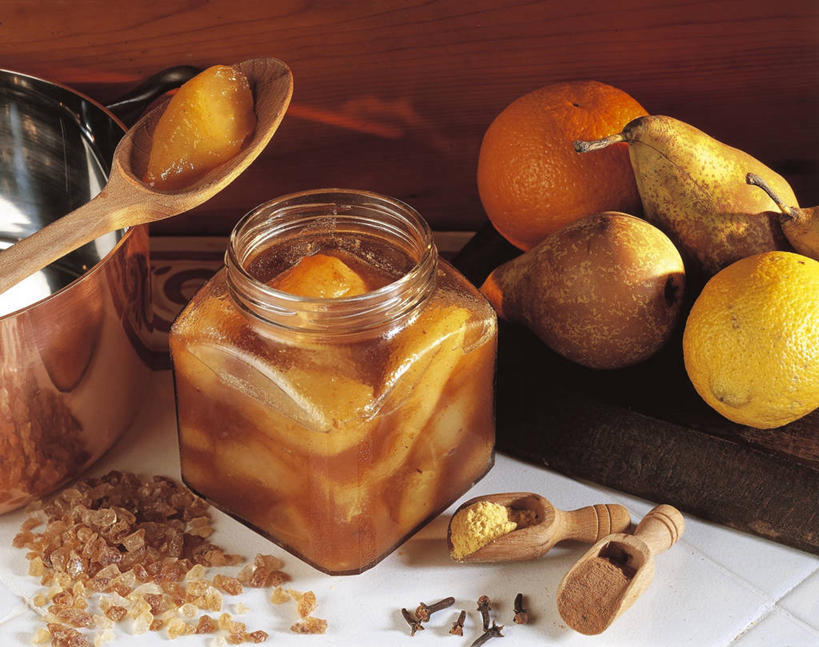 蜂蜜,无人,横图,室内,特写,烹饪,梨,柠檬,静物,料理,食品,菜肴,美食,饮食,食物,碗,橙色,果盘,摄影,佳肴,泡椒,保存,刮刀,酸黄瓜,广口瓶,柑橘属,健康食物,彩图,传统文化,成分