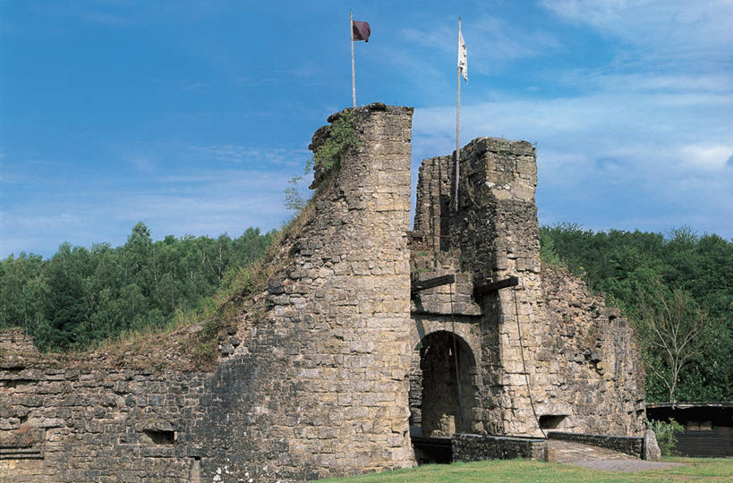 无人,横图,室外,白天,建筑,旗帜,法国,欧洲,城堡,云,拱门,历史,石墙,草,树,天空,摄影,西欧,地中海文化,法兰西,法兰西共和国,法兰西第五共和国,香槟.阿登,香槟.阿登大区,彩图,过去