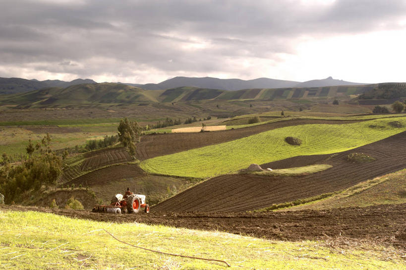 一个人,农民,横图,俯视,室外,白天,旅游,度假,农业,梯田,机器,火山,美景,山,山脉,汽车,厄瓜多尔,地平线,地形,景观,田地,云,辽阔,地面,娱乐,车,草,天空,自然,交通工具,享受,休闲,广阔,机械,景色,南美,放松,运输,摄影,一望无际,环境,南美洲,拉丁美洲,自然风光,载具,延伸,拖拉机,美洲,农具,天地相交,亚美利加洲,南亚美利加洲,耕具,厄瓜多尔共和国,无边无际,一马平川,死火山,彩图,高角度拍摄,旅行,耕地,钦博拉索山,农业机械
