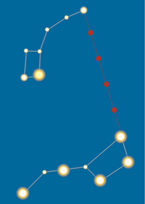无人,竖图,插画,数码,科技,太阳,阴影,网络,图表,星星,高光,几何,计算机图形,合成,图画,画,探索,北斗七星,北极星,大熊座,星座,电脑合成图,数码合成图,合成图,漫画,计算机制图,天文学,写实,具体,具象,彩图