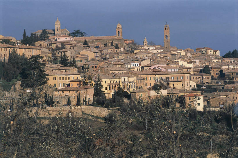 无人,横图,室外,白天,山,建筑,城镇,塔,历史,地标建筑,摄影,意大利文化,托斯卡纳区,维得斯卡,彩图,旅行,联合国教科文组织,蒙塔西诺