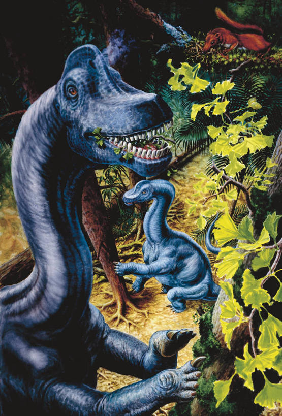 无人,吃,竖图,插画,室外,白天,数码,科技,植物,野生动物,叶子,三只,阴影,网络,枝,高光,几何,计算机图形,合成,图画,历史,画,树,自然,动物,恐龙,食草动物,环境,电脑合成图,数码合成图,合成图,漫画,偶蹄目,写实,具体,具象,侏罗纪,古代史,地质学,咀嚼,腕龙,史前时代,半身,彩图,中生代,过去,古生物学