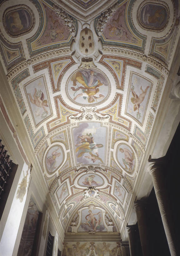 无人,竖图,室内,仰视,天花板,建筑,文艺复兴,历史,摄影,作画,意大利文化,托斯卡纳区,彩图,低角度拍摄