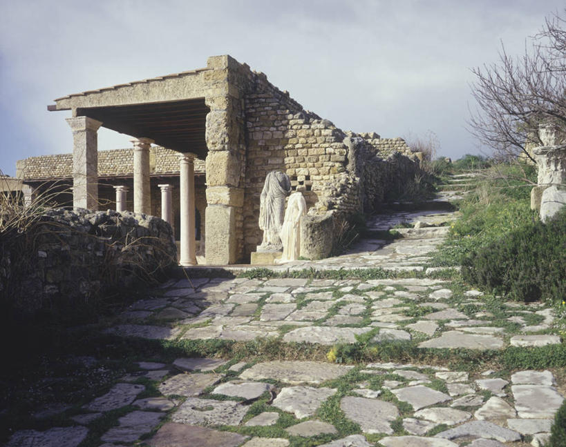 无人,横图,室外,白天,旅游,度假,美景,建筑,非洲,突尼斯,柱子,景观,首都,历史,娱乐,废墟,自然,地标建筑,享受,休闲,景色,放松,摄影,自然风光,北非,阿非利加洲,突尼斯共和国,迦太基,古代文明,彩图,联合国教科文组织