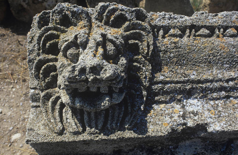 无人,横图,室外,特写,白天,建筑,狮子,意大利,历史,古罗马,废墟,摄影,西西里,古代文明,自然地理,彩图