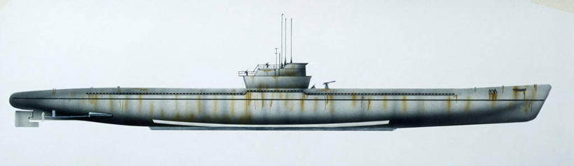 无人,横图,全景,室外,白天,侧面,时尚,船,日本,蓝色背景,军事,历史,一个,蓝色,t台,运输,摄影,军舰,单个,海军,战舰,东亚,潜水艇,军用战舰,战船,时装表演,时装秀,t型台,走秀,彩图,大日本帝国海军