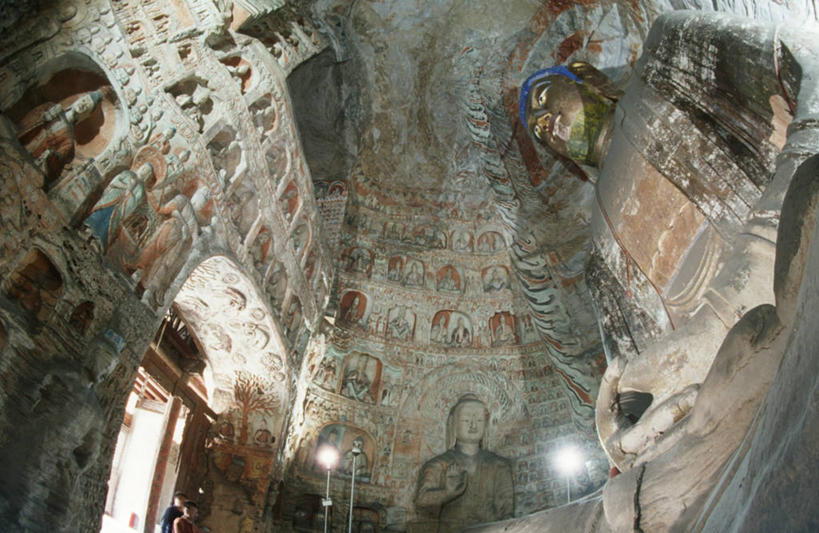 无人,横图,室内,白天,仰视,建筑,雕塑,大同,日光,雕像,光亮,历史,佛,摄影,宗教,洞穴,佛教,照亮,宗教建筑,中国文化,沉积岩,云冈石窟,晋中,古代文明,古代史,灵性,沙岩,彩图,低角度拍摄,旅行,洞室