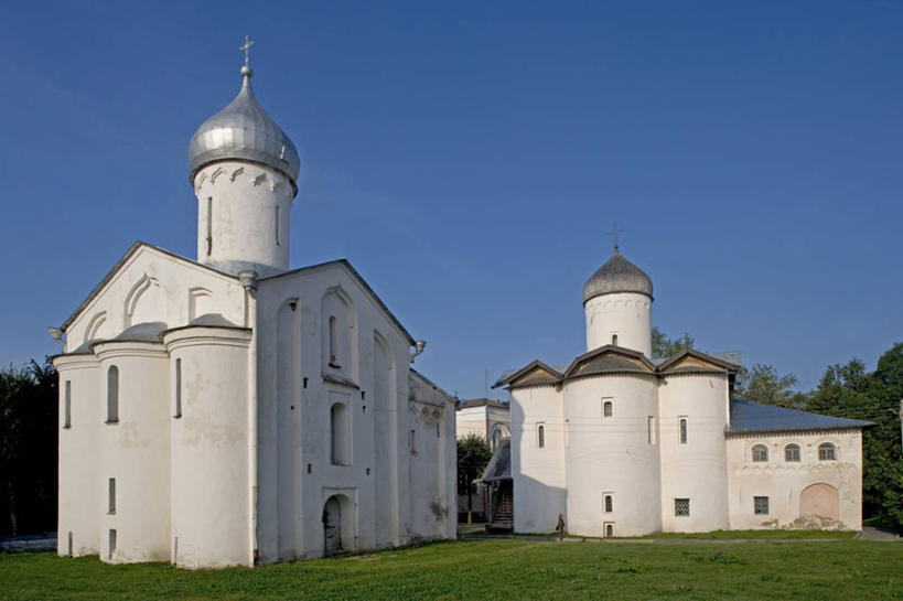 无人,教堂,横图,室外,白天,留白,建筑,俄罗斯,塔,历史,天空,地标建筑,摄影,宗教,基督教,圆顶建筑,宗教建筑,万里无云,东正教,诺夫哥罗德,彩图,旅行,俄罗斯文化