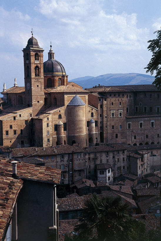 无人,竖图,俯视,室外,白天,建筑,意大利,历史,地标建筑,摄影,南欧,意大利文化,马尔凯大区,乌比诺,彩图,高角度拍摄,旅行,大教堂