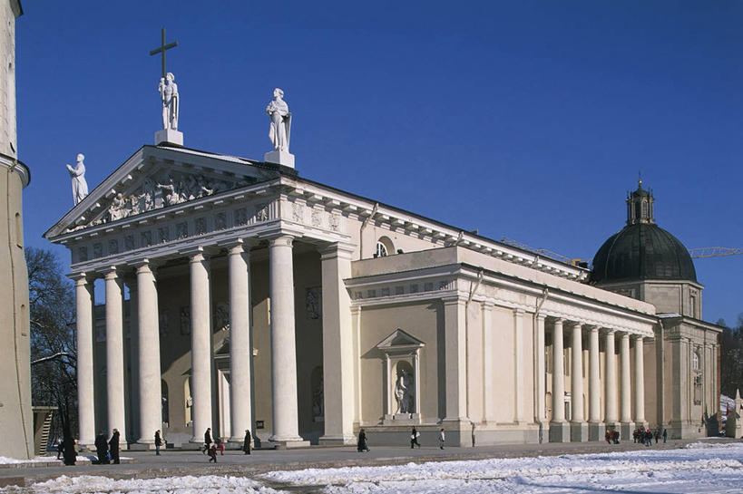 教堂,横图,室外,白天,建筑,古城,首都,历史,地标建筑,摄影,18世纪,立陶宛共和国,维尔纽斯,彩图,旅行,大教堂,波罗的海三国