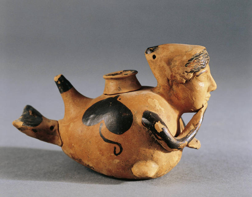 无人,横图,侧面,花瓶,灰色背景,陶瓷制品,历史,古代,一个,灰色,陶器,摄影,单个,手艺,古希腊,古代文明,美术工艺,彩图,影棚拍摄,美人鱼