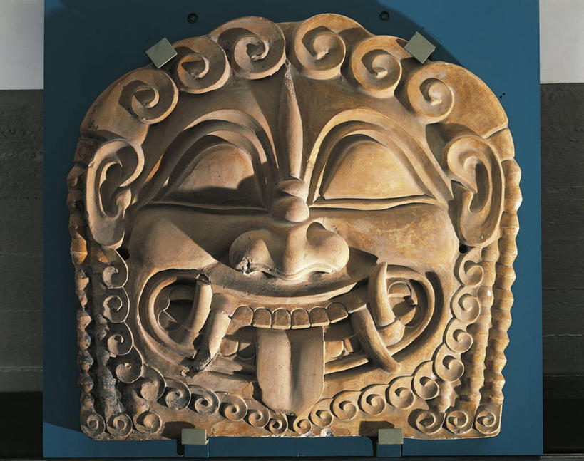 无人,横图,特写,雕塑,艺术,装饰,陶瓷制品,历史,古代,一个,摄影,单个,手艺,古希腊,古代文明,美术工艺,彩图,影棚拍摄,蛇发女怪