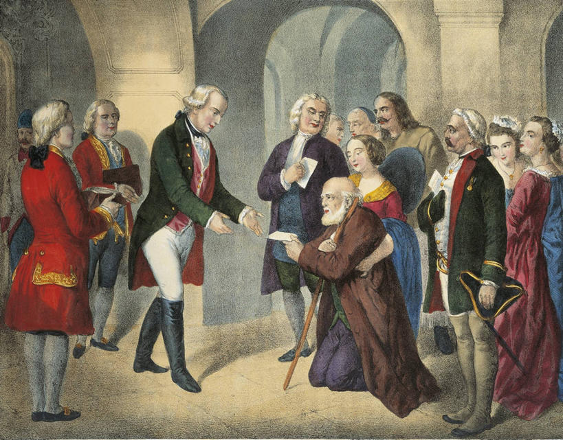 观众,横图,室内,绘画,艺术,假发,拱门,许多人,古典,拿着,历史,文化,工艺品,靠,靠着,品味,一群人,皇帝,美术,高雅,18世纪,美学,跪着,彩图,给予