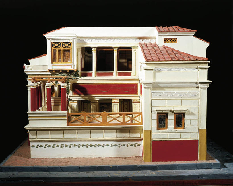 无人,横图,建筑,黑色背景,房屋,历史,古代,一个,模型,摄影,单个,意大利文化,庞贝,古代文明,彩图,影棚拍摄