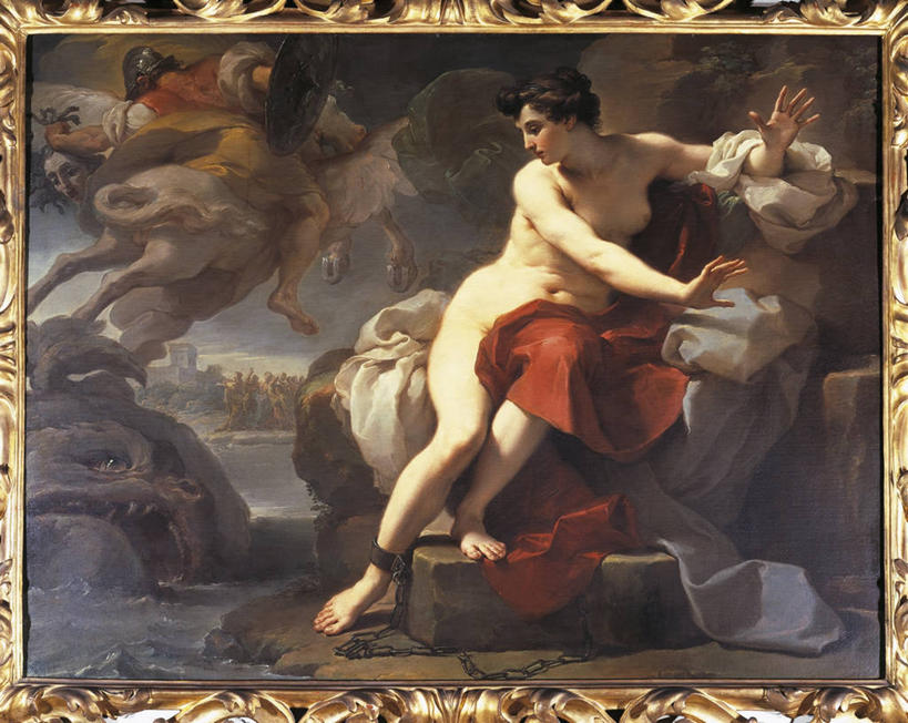 成年人,裸体,两个人,站,横图,室外,白天,绘画,相框,骑马,神话,艺术,古典,历史,文化,工艺品,靠,靠着,品味,摄影,仙女座,美术,高雅,犯人,18世纪,美学,英雄,古希腊,援救,珀尔修斯,男人,女人,彩图