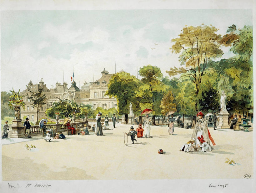 公园,横图,插画,室外,白天,绘画,数码,科技,城市,建筑,法国,巴黎,阴影,艺术,网络,伞,首都,许多人,高光,几何,计算机图形,古典,合成,图画,历史,文化,画,树,工艺品,地标建筑,品味,一群人,美术,电脑合成图,数码合成图,高雅,合成图,漫画,法国文化,写实,具体,具象,美学,美术工艺,卢森堡公园,休闲活动,步行,彩图