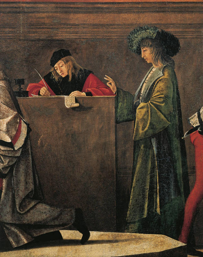 成年人,四个人,竖图,插画,室内,白天,绘画,数码,科技,建筑,写,阴影,艺术,网络,高光,几何,计算机图形,古典,文艺复兴,合成,图画,历史,文化,画,工艺品,品味,宗教,美术,电脑合成图,数码合成图,高雅,基督教,合成图,抵达,漫画,意大利文化,写实,具体,具象,美学,圣人,美术工艺,彩图,校长